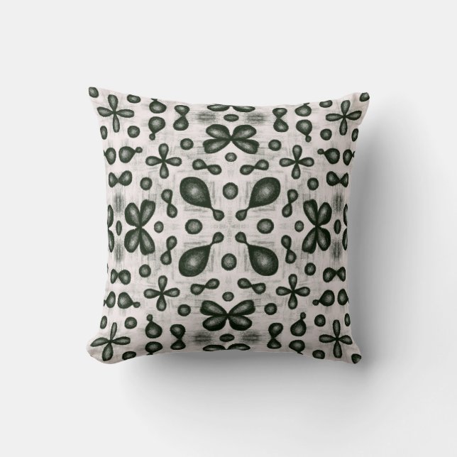 Coussin Motif De Chimie Design En Noir Et Blanc (Recto)