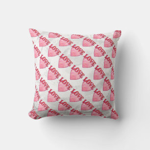 Coussin Motif de coeur d'amour rose