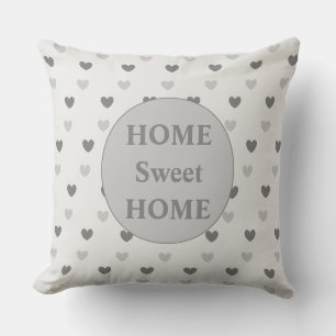 Coussin Motif de coeur élégant argent et gris