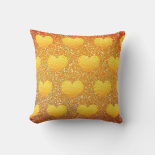Coussin Motif de cœur en or pour la Saint-Valentin Paillet