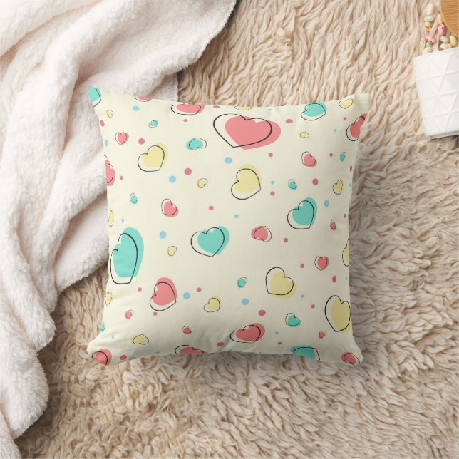 Coussin Motif de coeur - Jolie conception d'amour (Couverture)
