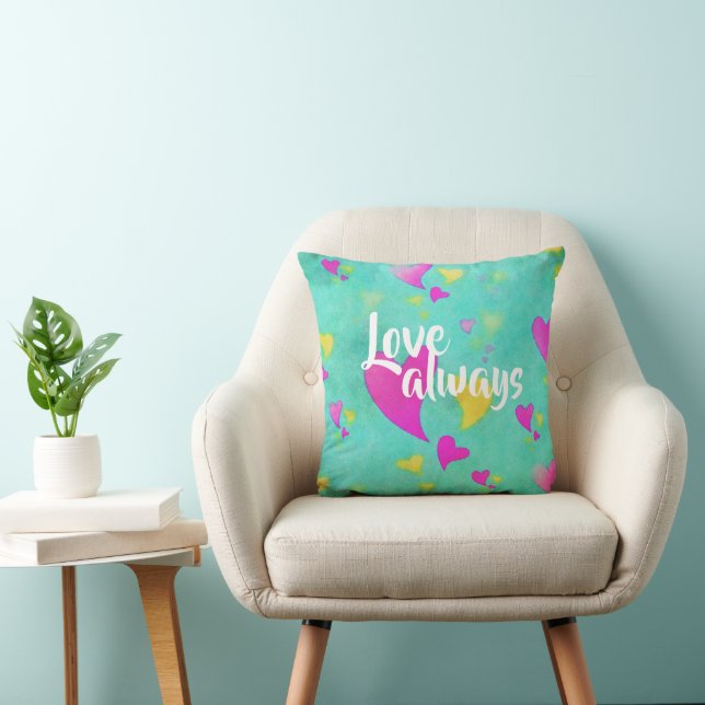 Coussin Motif de coeur mignon Aimer toujours votre nom Val (Chaise)