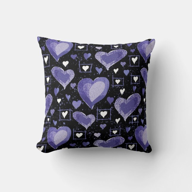 Coussin Motif de coeur pourpre (Recto)