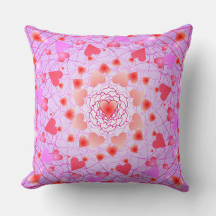 Coussin Motif de cœurs roses