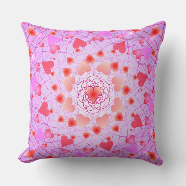 Coussin Motif de cœurs roses (Recto)