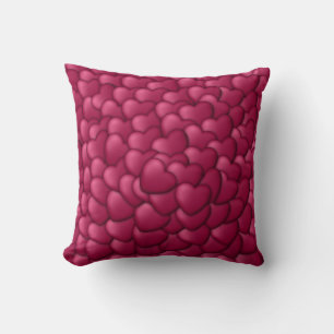 Coussin Motif de coeurs rouges 3D romantiques-32322