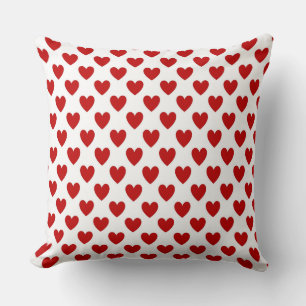 Coussin Motif de coeurs rouges et blancs mignons