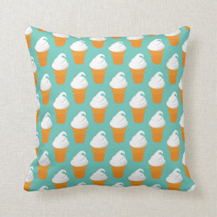 Coussin Motif de cône de glace à la vanille