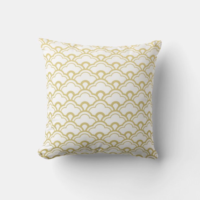 Coussin Motif de coquilles cranté par blanc de feuille (Recto)