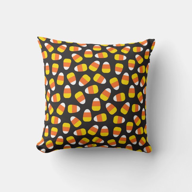 Coussin Motif de Corne de bonbons d'Halloween (Recto)