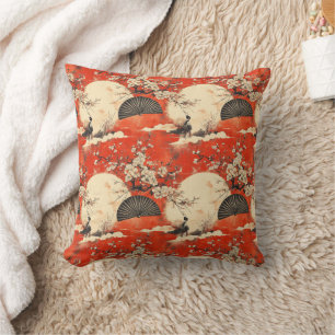 Coussin Motif de couple de kimono romantique Sakura (1)
