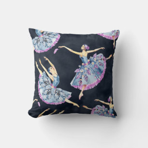 Coussin Motif de danse de ballet, aquarelle pai