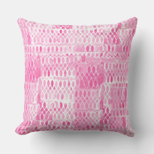 Coussin Motif de dentelle aquarelle rose vif pour filles