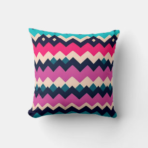 Coussin Motif de design coloré en chevron zigzag