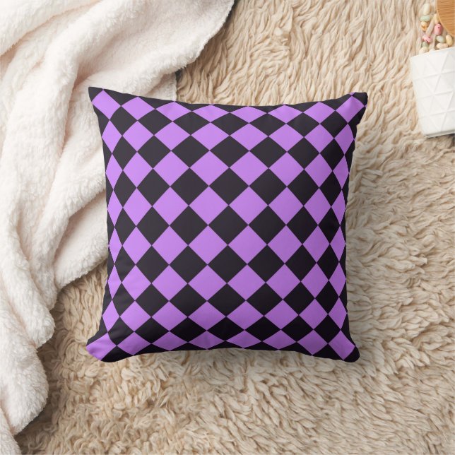 Coussin Motif de design de Jacquard noir violet (Couverture)