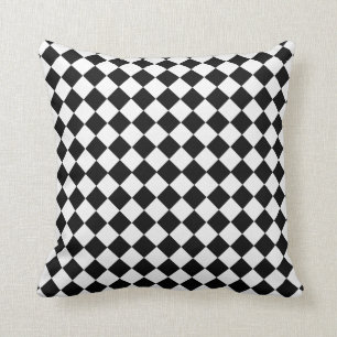 Coussin Motif de diamants noir et blanc par Shirley Taylor