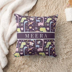 Coussin Motif de dinosaures de dessin animé mignon Nom Vio