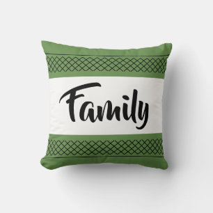 Coussin Motif de famille Imprimer Typographie élégante Mos