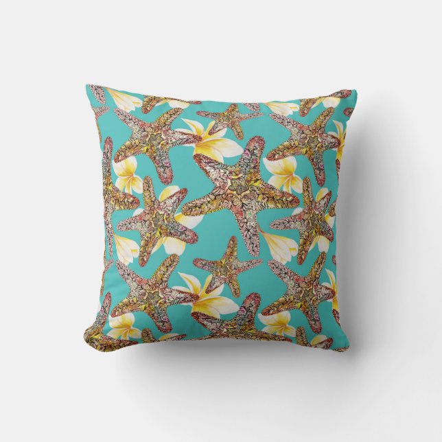 Coussin Motif de fantaisie d'étoiles de mer (Recto)
