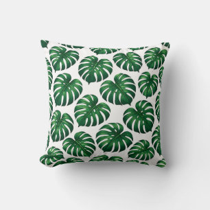 Coussin Motif de feuille de Monstera tropicale
