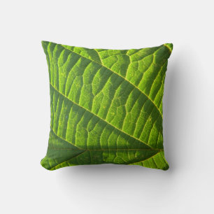 Coussin Motif de feuille verte cool