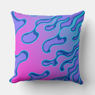 Coussin Motif de flammes néon japonais oriental