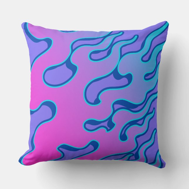 Coussin Motif de flammes néon japonais oriental (Recto)