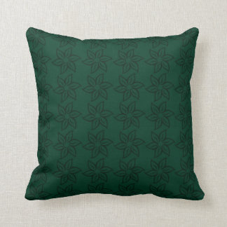Coussin Motif de fleur bouclé - vert-foncé sur le vert