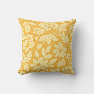 Coussin Motif de fleur jaune de William Morris