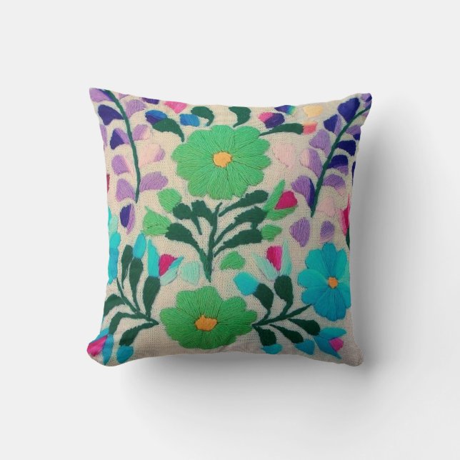 Coussin Motif de fleurs coloré (Recto)