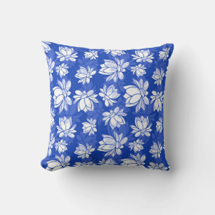 Coussin Motif de fleurs de Lotus blanc sur Arrière - plan