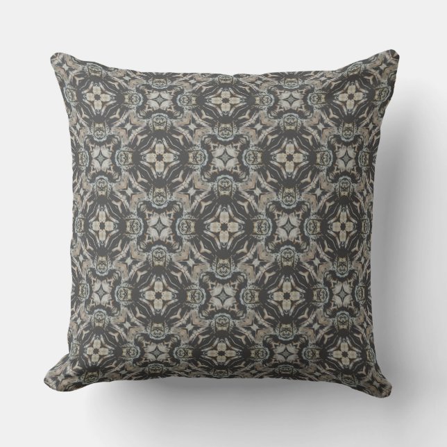 Coussin Motif de fleurs et de diamants neutres (Recto)