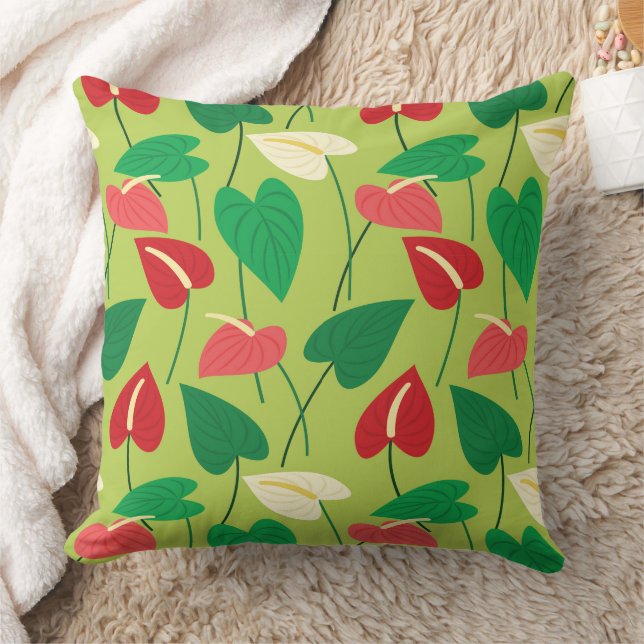 Coussin Motif de fleurs flamingo tropicales (Couverture)