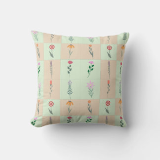 Coussin Motif de fleurs pastel estivales