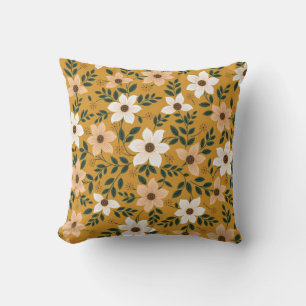 Coussin motif de fleurs traditionnel transparent