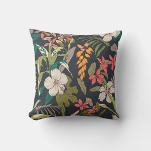 Coussin Motif de fleurs tropicales sans joint arrière - pl