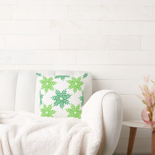 Coussin Motif de flocons d'eau vert (Canapé)