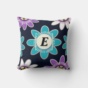 Coussin Motif de flux de passion monographique personnalis