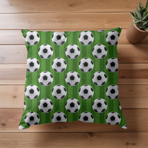 Coussin Motif de football européen vert