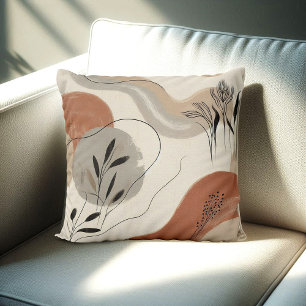 Coussin Motif de formes abstraites organiques minimalistes