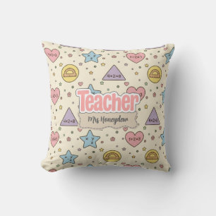 Coussin Motif de formes mathématiques pour enseignant past
