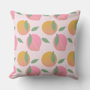 Coussin Motif de fruit orange pêche mignon rose
