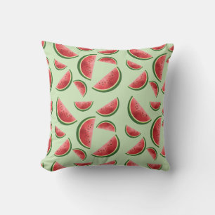 Coussin Motif de fruit pastèque sur vert