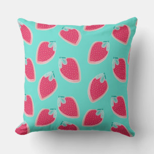 Coussin Motif de fruits de fraise cuite