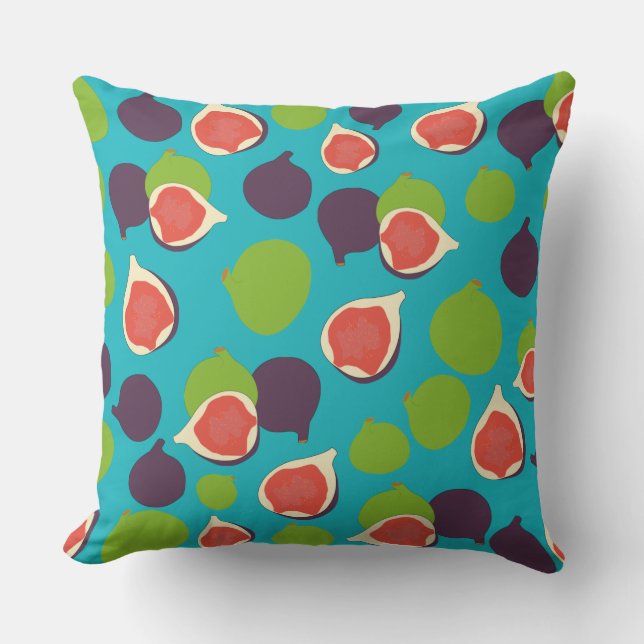 Coussin Motif de fruits d'été à la fibre méditerranéenne (Recto)