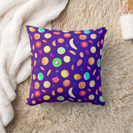 Coussin Motif de fruits tropicaux en néon coloré
