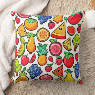 Coussin Motif de fruits vibreux