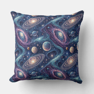 Coussin Motif de galaxies de planètes interstellaires cosm