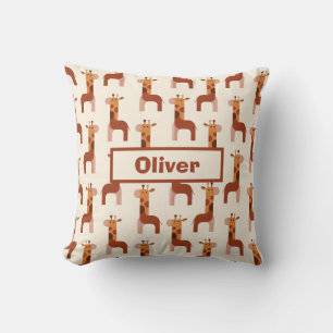 Coussin Motif de girafe géométrique mignon