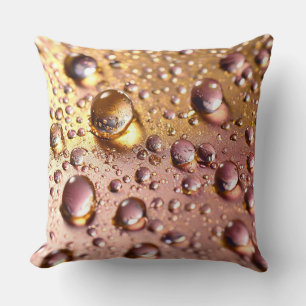 Coussin 💧 Motif de gouttes d'eau roses Élégance ✨ Liquide